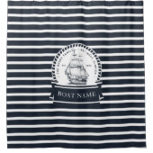 Moderne en Luxe Nautische Bootnaam Douchegordijn (Voorkant)