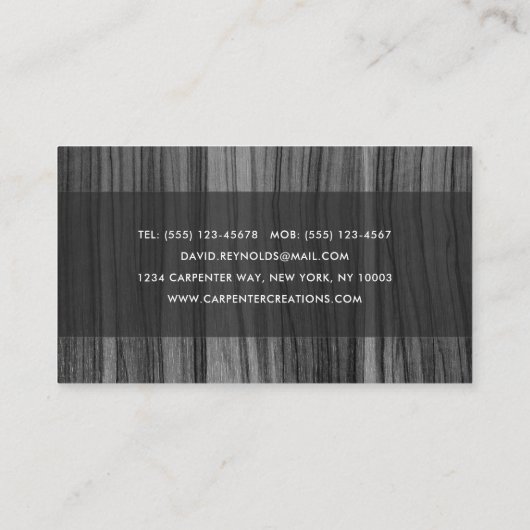 MODERNE EN MINIMAAL DARK HOUT - BOUWBEDRIJF VISITEKAARTJE (Achterkant)