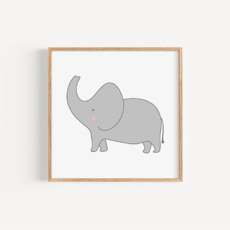 Moderne en minimale Elephant Nursery Art Poster