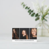 Moderne en minimale foto-indeling 3 visitekaartje (Staand voorkant)