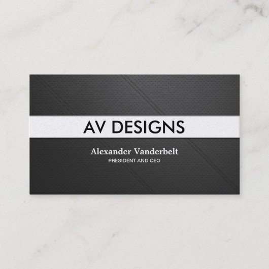 Moderne en minimale geperforeerde lederen professi visitekaartje (Voorkant)