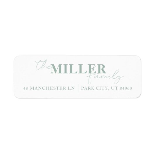 Moderne en minimale groene streep-adreslabel etiket (Voorkant)