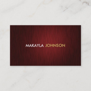 Moderne en minimale professionele maroon en goud visitekaartje