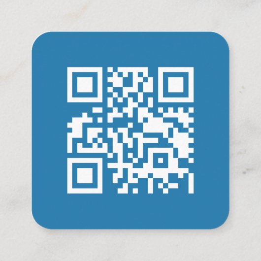 Moderne en Minimale QR Code Backer Vierkante Visitekaartje (Achterkant)