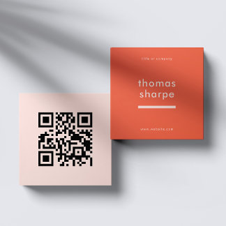 Moderne en Minimale QR Code Backer Vierkante Visitekaartje