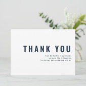 Moderne en minimale Typografie Weddenschap Dank je Bedankkaart (Staand voorkant)