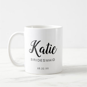 Moderne en minimale Typografische Bridesmaid Monog Koffiemok