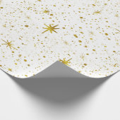 Moderne en minimale witte / gouden kosmische Star- Cadeaupapier (Hoek)