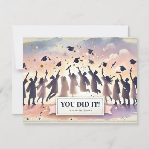 moderne en minimalistische afstudeerkaart briefkaart