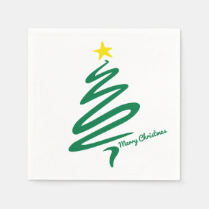 Moderne en minimalistische kerstboom Swoosh Servetten