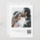Moderne en minimalistische QR-code - bruiloft met  Kaart (Achterkant)
