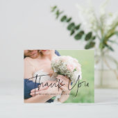 Moderne en minimalistische trouwfoto bedankt briefkaart (Staand voorkant)