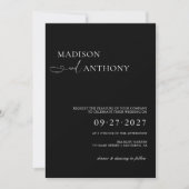 Moderne en minimalistische Typografie Black Weddin Kaart (Voorkant)