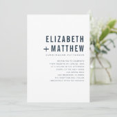 Moderne en minimalistische typografie bruiloft kaart (Staand voorkant)