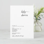 Moderne en minimalistische uitnodiging tot Baby sh (Staand voorkant)
