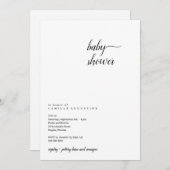 Moderne en minimalistische uitnodiging tot Baby sh (Voorkant / Achterkant)