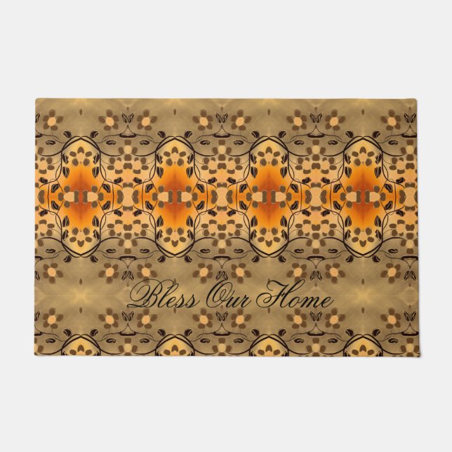 Moderne en prachtige bloemige deurmat (Voorkant)