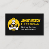 Moderne en  professionele elektricien visitekaartje (Achterkant)