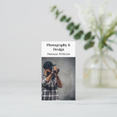 Moderne en professionele fotograaf QR-code Visitekaartje (Staand voorkant)