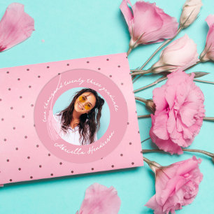 Moderne en Retro Roze Afstudeerfeest Ronde Sticker