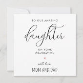 Moderne en Schattigee Dochter School College Afstu Kaart (Voorkant)