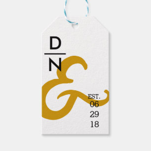 Moderne en stedelijke minimalistische Geel Amper Cadeaulabel