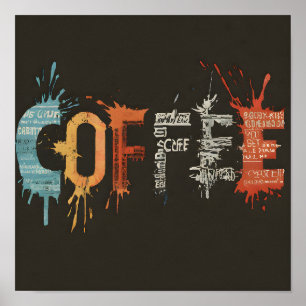Moderne en stijl abstracte Coffee Art Koffiebar Poster