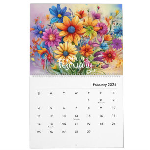 Moderne en Stijlvolle Bloemenkalender 2024 Maandel Kalender