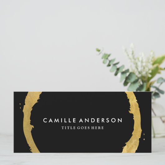 Moderne en stijlvolle Gold- en zwarte-cadeaubon (Staand voorkant)