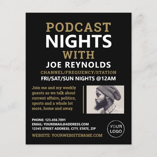 Moderne en stijlvolle pooster, podcast Adverteren Flyer (Voorkant)