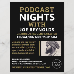 Moderne en stijlvolle pooster, podcast Adverteren Flyer