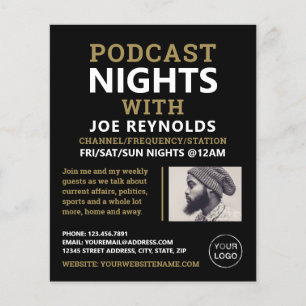 Moderne en stijlvolle pooster, podcast Adverteren Flyer