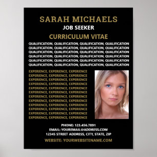 Moderne en stijlvolle taakzoekers curriculum vitae poster