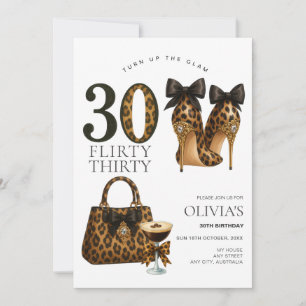 Moderne en trendy Flirty 30 verjaardagsuitnodiging Kaart