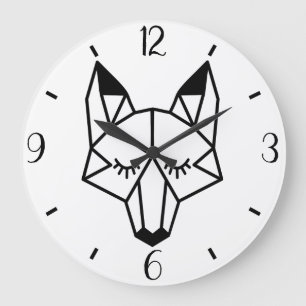 Moderne en trendy geometrische vos grote klok