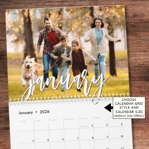 Moderne Enkele Foto Script Aangepast Kalender