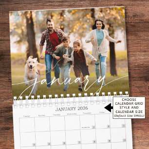 Moderne enkele foto script aangepast kalender