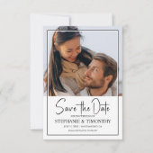 Moderne Enregistrer la carte Faire-part photo Date (Devant)
