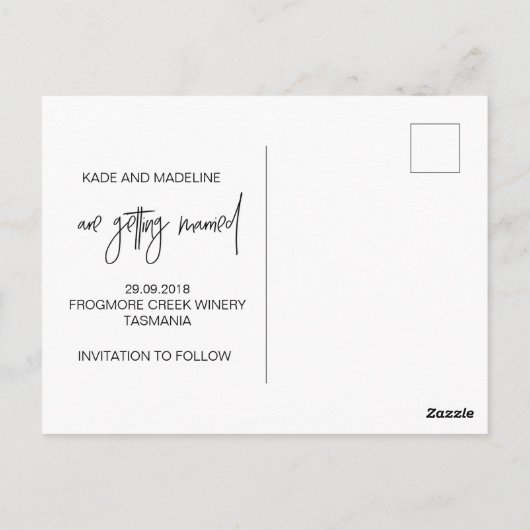 Moderne Enregistrer la date Invitations de carte p (Dos)