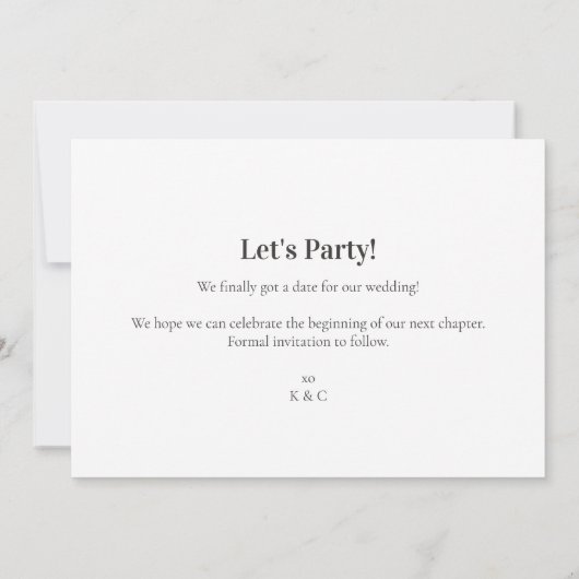 Moderne Enregistrer le faire-part mariage date (Dos)