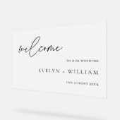 Moderne Entree Frosted Welkom Bruiloft Acryl Bord (Hoek)