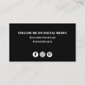 Moderne eslegant chic Butterflies sociale media Visitekaartje (Achterkant)