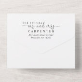 Moderne eslegant Script Calligraphy 2 Photo Weddin All In One Uitnodiging (Achterkant)