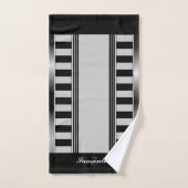 Moderne esthétique Grandes noires Monogramme géomé (Serviette à main)