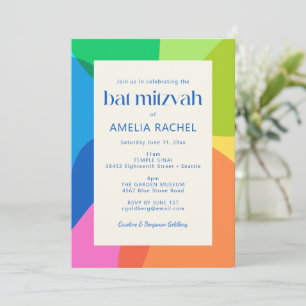 Moderne esthetische Bat Mitzvah kleurrijke geometr Kaart