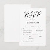 Moderne esthetische, bruiloft-innerlijke RSVP, rea Informatiekaartje (Voorkant / Achterkant)