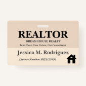 Moderne esthetische makelaar onroerend goed naam badge (Voorkant)