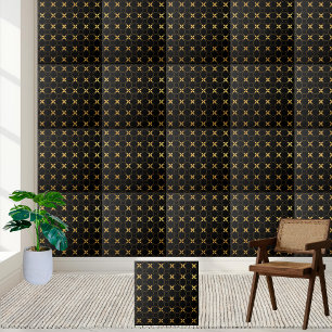 Moderne esthetische zwart en goud geometrische Teg Tegeltje