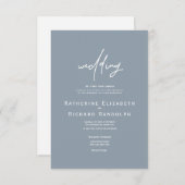 Moderne et élégant Dusty Blue Formal Invitation (Devant / Derrière)