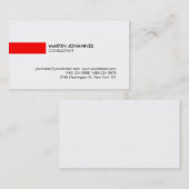 Moderne et élégant Rouge Noir Blanc Carte de visit (Devant / Derrière)